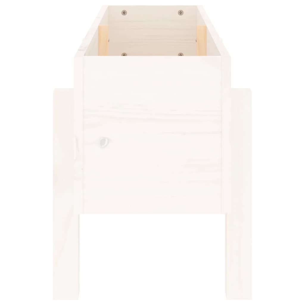 Plantenbak Verhoogd 101X30X38 Cm Massief Grenenhout Wit