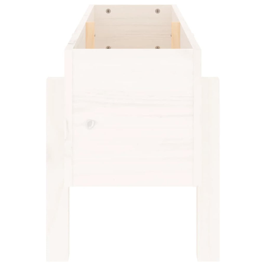 Plantenbak Verhoogd 101X30X38 Cm Massief Grenenhout Wit