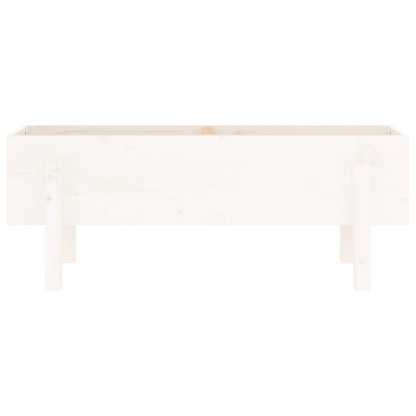 Plantenbak Verhoogd 101X30X38 Cm Massief Grenenhout Wit