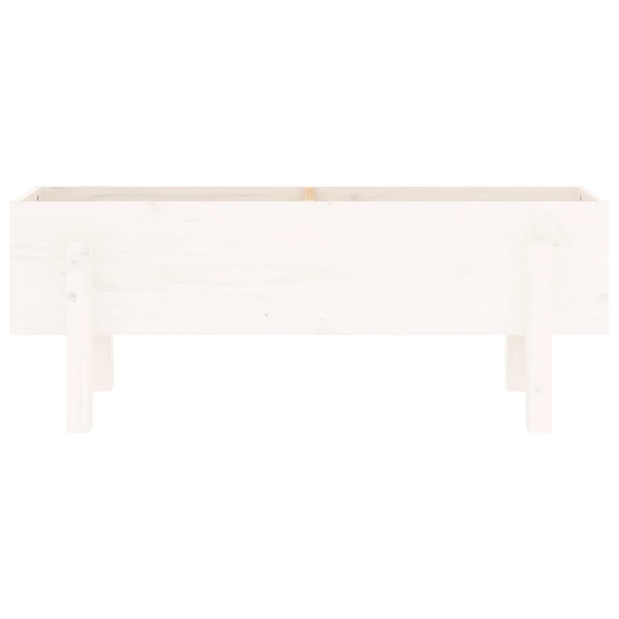 Plantenbak Verhoogd 101X30X38 Cm Massief Grenenhout Wit