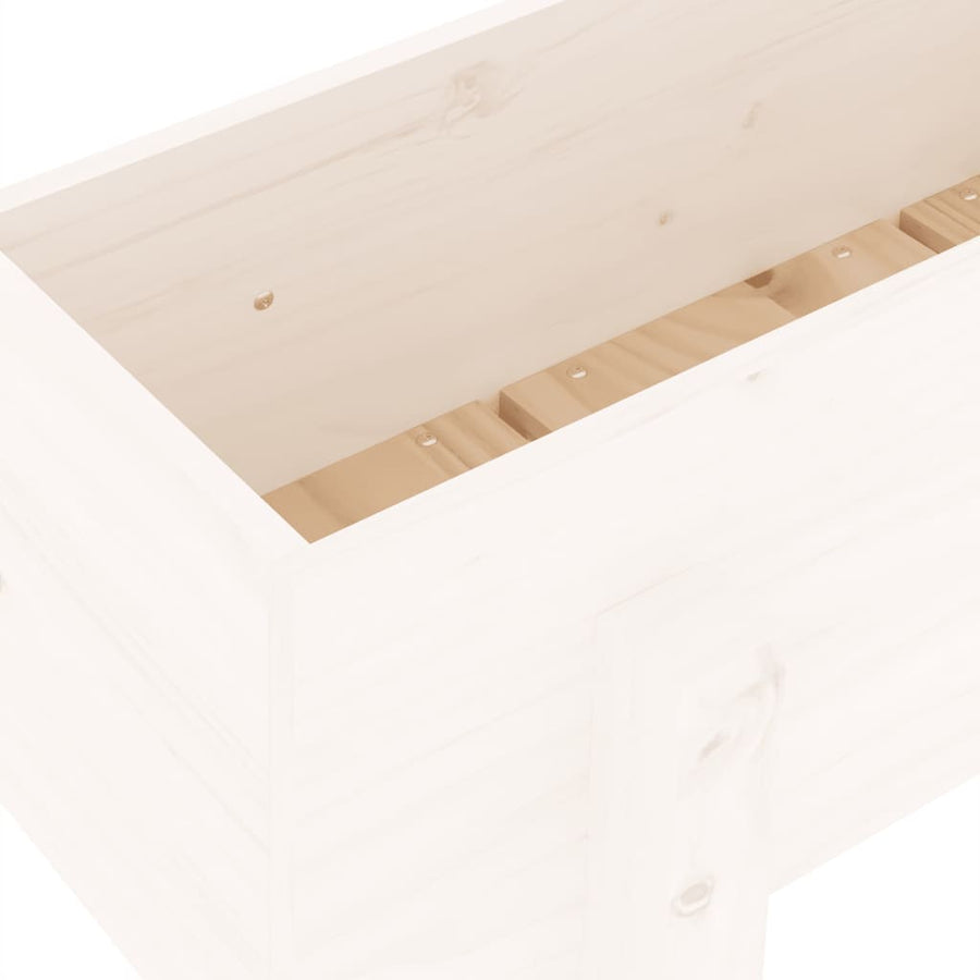 Plantenbak Verhoogd 101X30X38 Cm Massief Grenenhout Wit