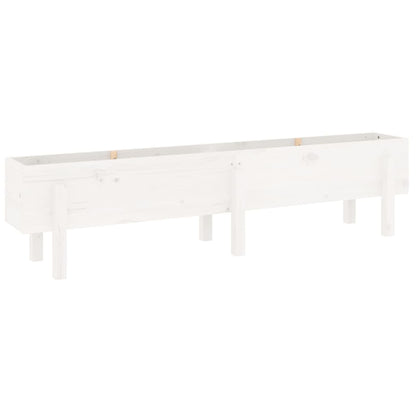 Plantenbak Verhoogd 160X30X38 Cm Massief Grenenhout Wit