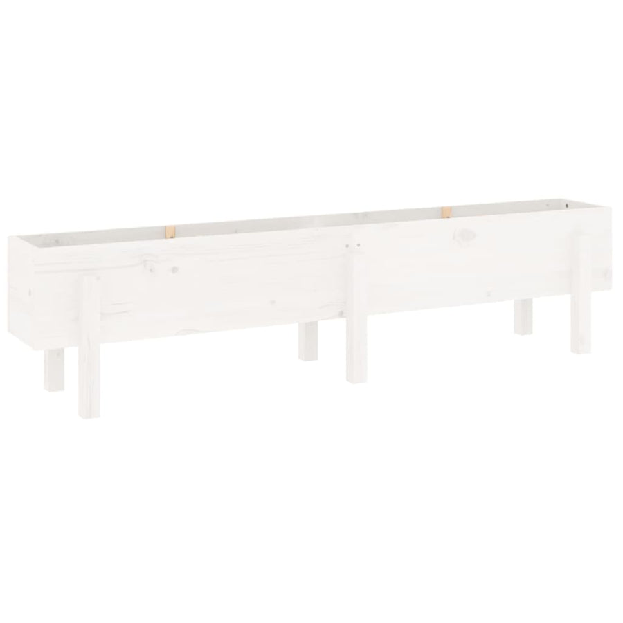 Plantenbak Verhoogd 160X30X38 Cm Massief Grenenhout Wit