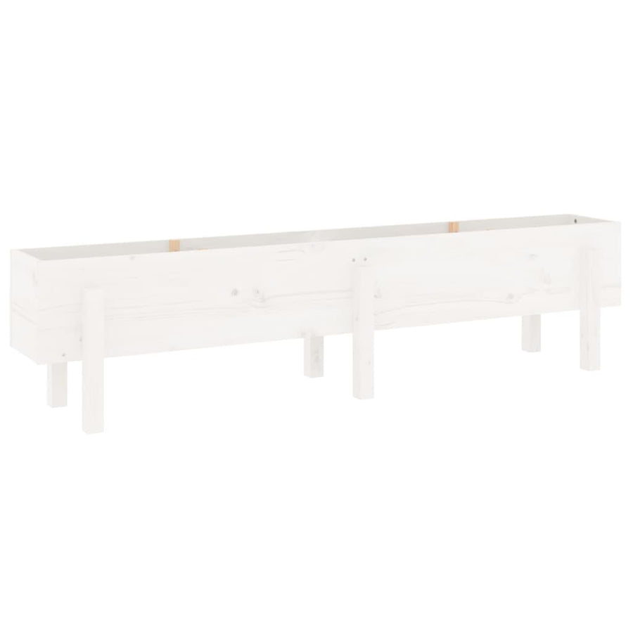 Plantenbak Verhoogd 160X30X38 Cm Massief Grenenhout Wit
