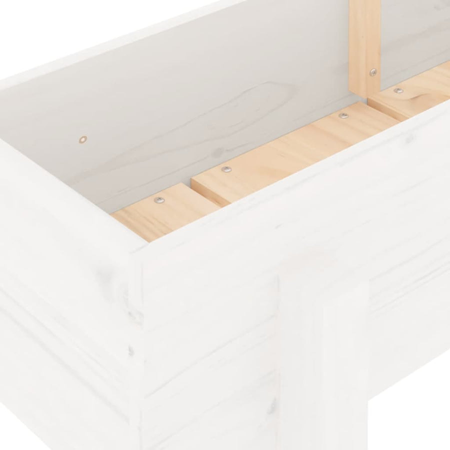 Plantenbak Verhoogd 160X30X38 Cm Massief Grenenhout Wit