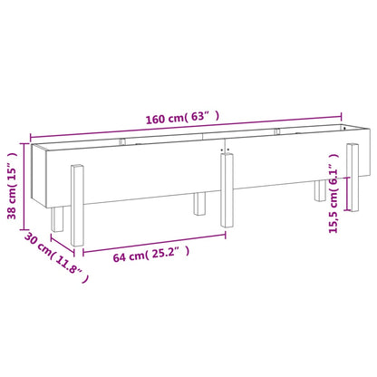 Plantenbak Verhoogd 160X30X38 Cm Massief Grenenhout Wit