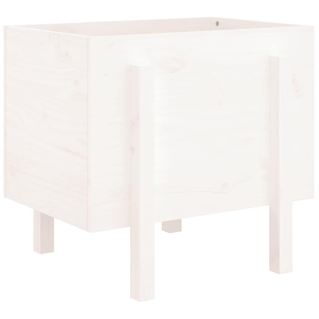 Plantenbak 62X50X57 Cm Massief Grenenhout Wit