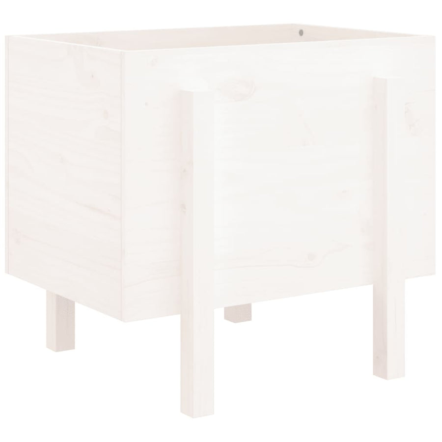 Plantenbak 62X50X57 Cm Massief Grenenhout Wit