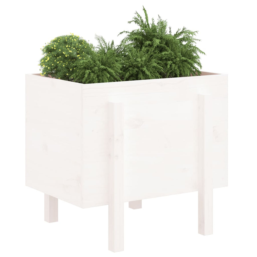 Plantenbak 62X50X57 Cm Massief Grenenhout Wit