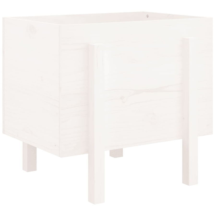 Plantenbak 62X50X57 Cm Massief Grenenhout Wit