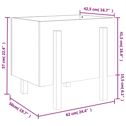 Plantenbak 62X50X57 Cm Massief Grenenhout Wit