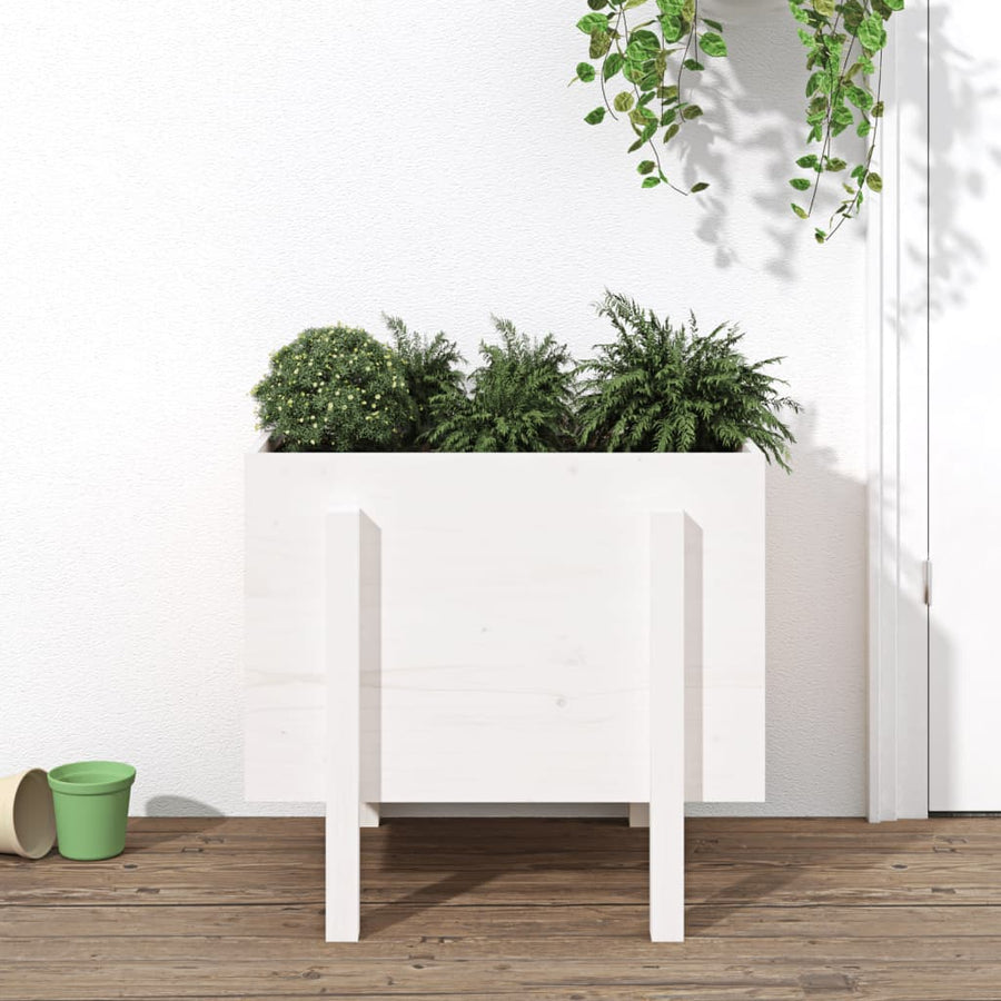 Plantenbak 62X50X57 Cm Massief Grenenhout Wit