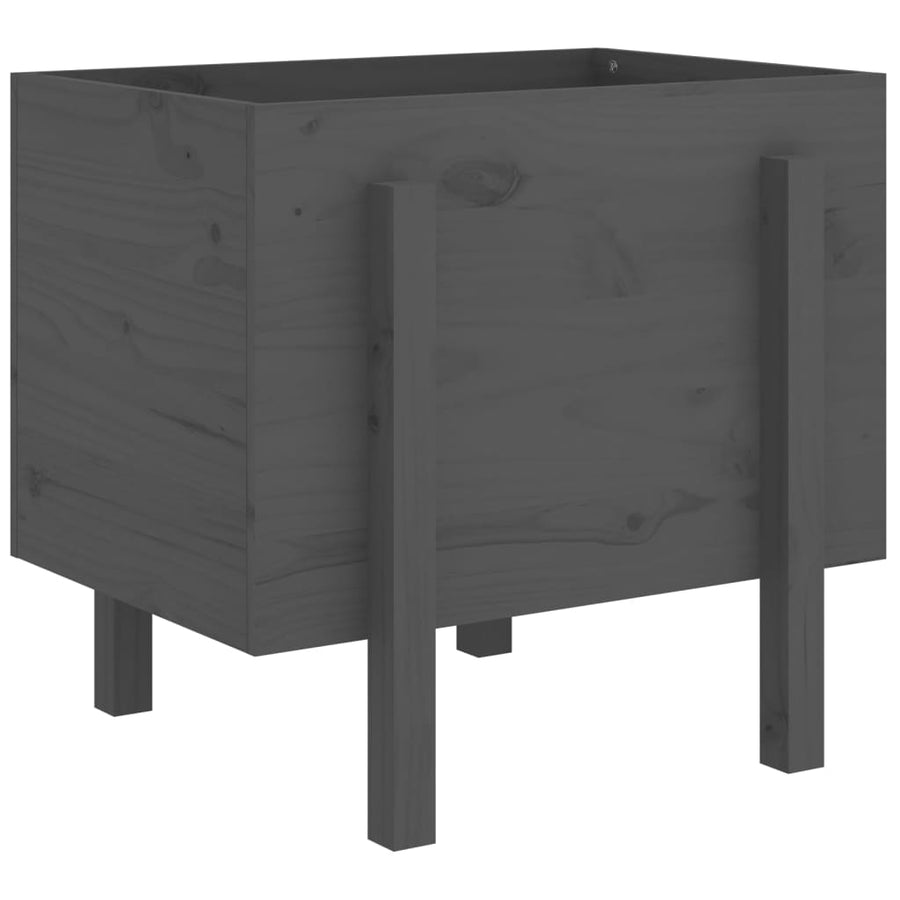 Plantenbak 62X50X57 Cm Massief Grenenhout Grijs