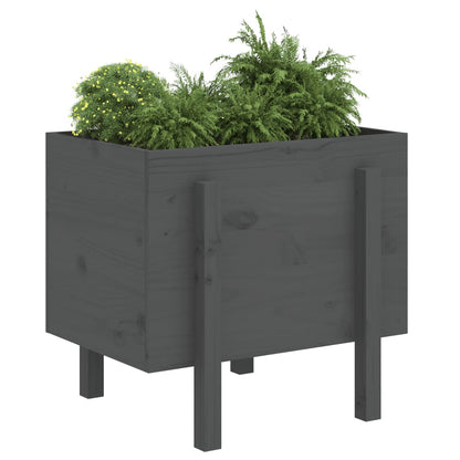 Plantenbak 62X50X57 Cm Massief Grenenhout Grijs