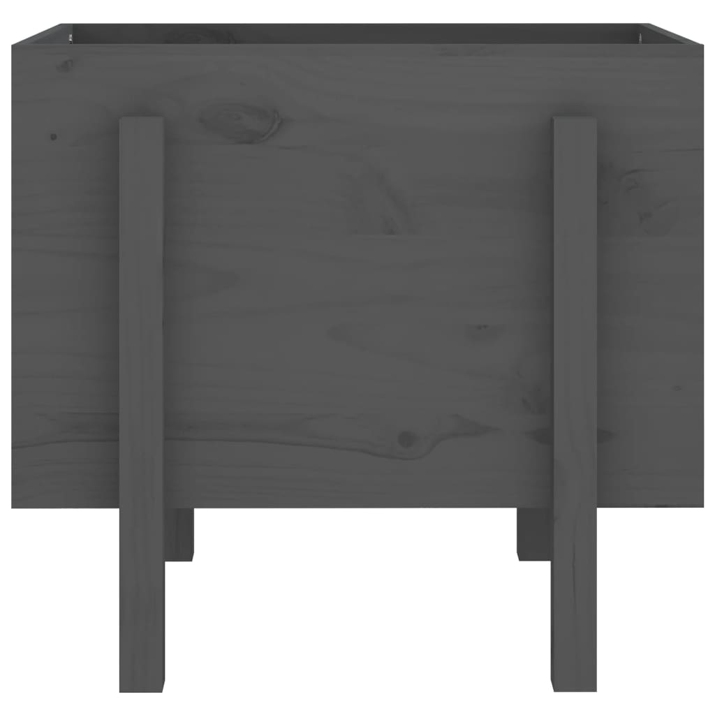 Plantenbak 62X50X57 Cm Massief Grenenhout Grijs