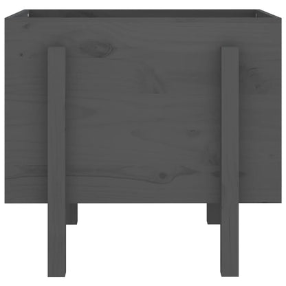 Plantenbak 62X50X57 Cm Massief Grenenhout Grijs
