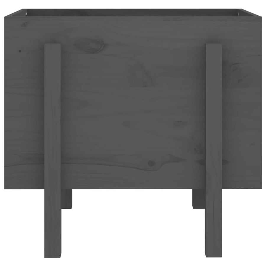 Plantenbak 62X50X57 Cm Massief Grenenhout Grijs