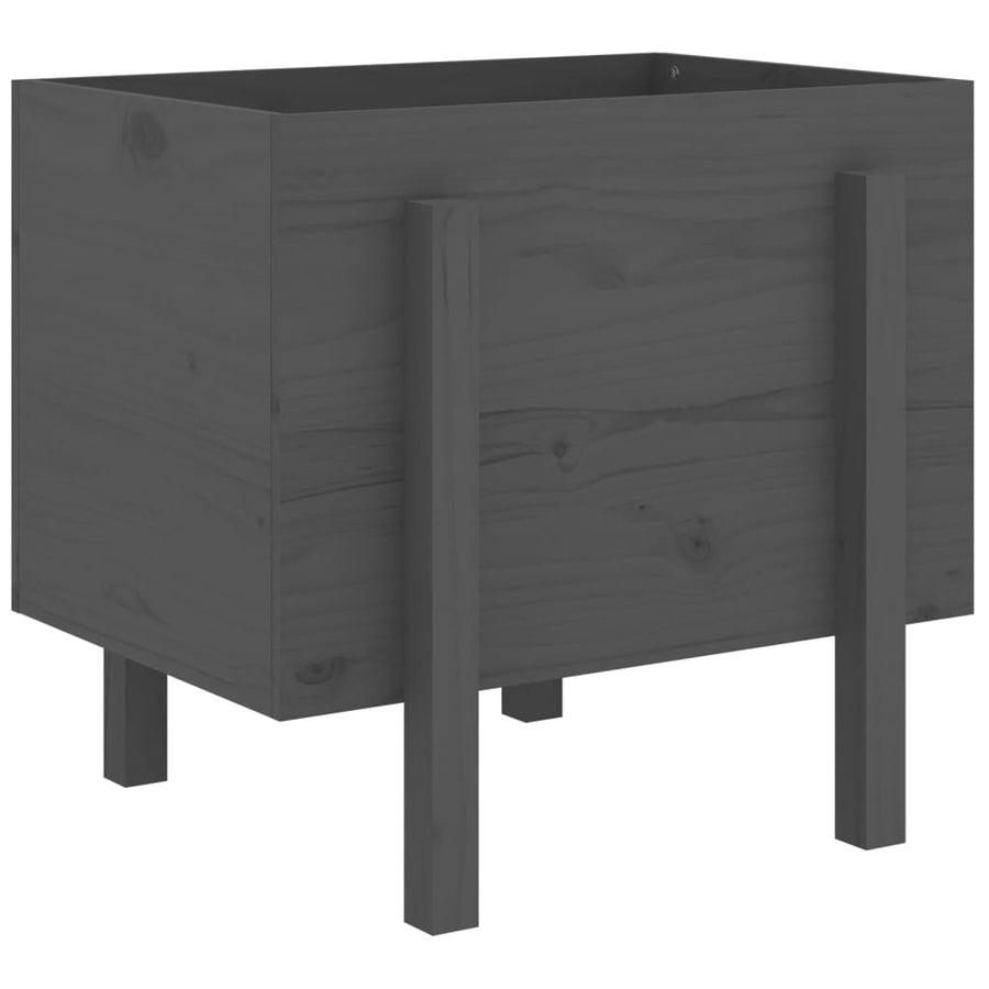 Plantenbak 62X50X57 Cm Massief Grenenhout Grijs