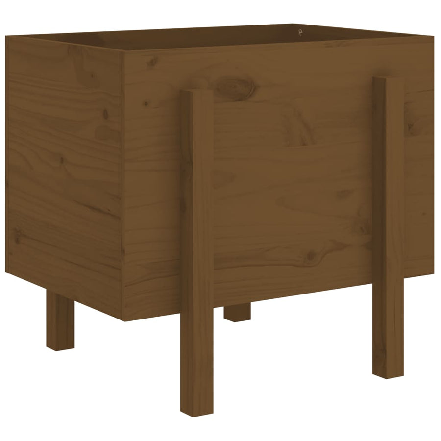 810552  Plantenbak 62X50X57 Cm Massief Grenenhout Honingbruin