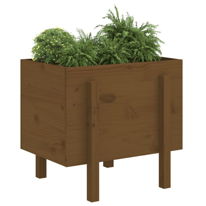 810552  Plantenbak 62X50X57 Cm Massief Grenenhout Honingbruin