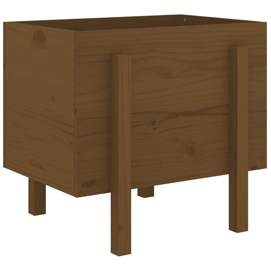 810552  Plantenbak 62X50X57 Cm Massief Grenenhout Honingbruin