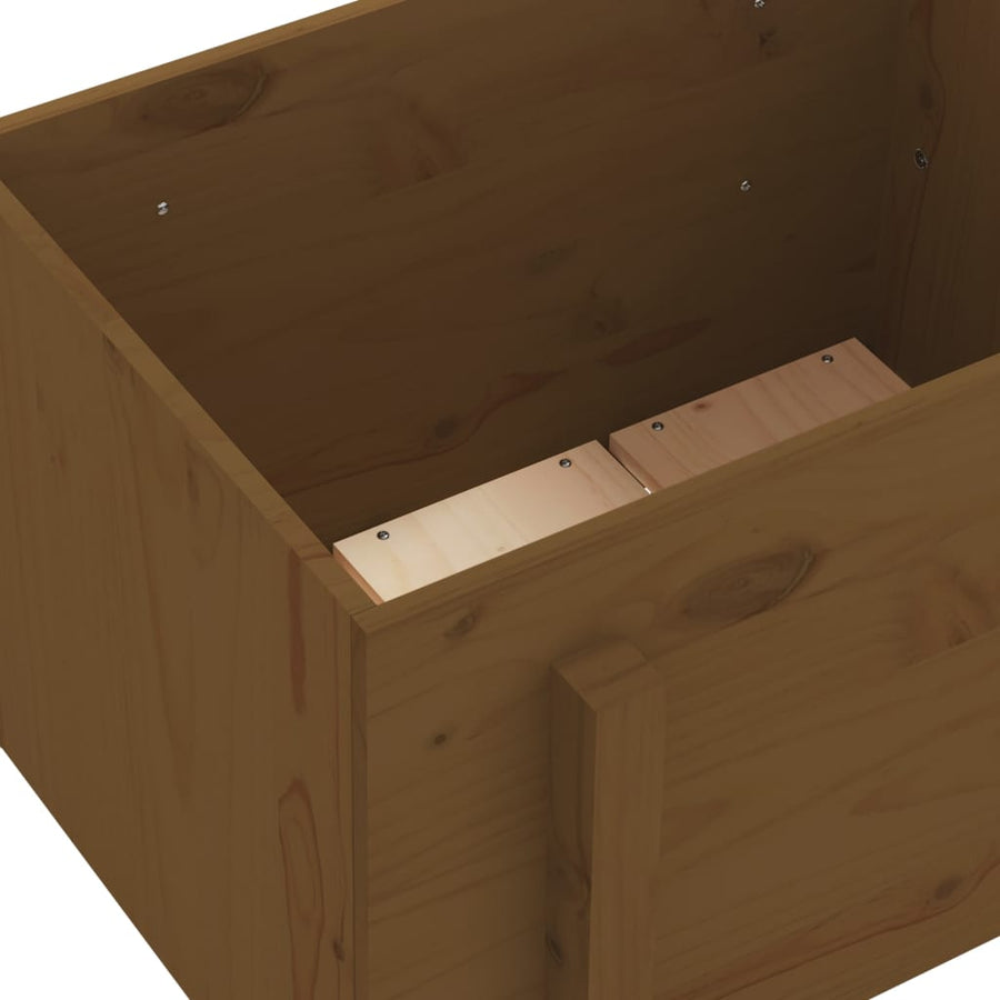810552  Plantenbak 62X50X57 Cm Massief Grenenhout Honingbruin