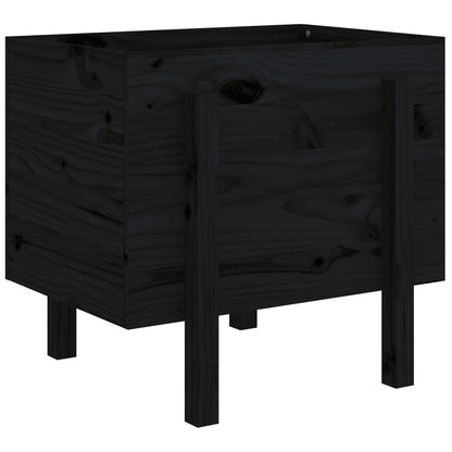 Plantenbak 62X50X57 Cm Massief Grenenhout Zwart