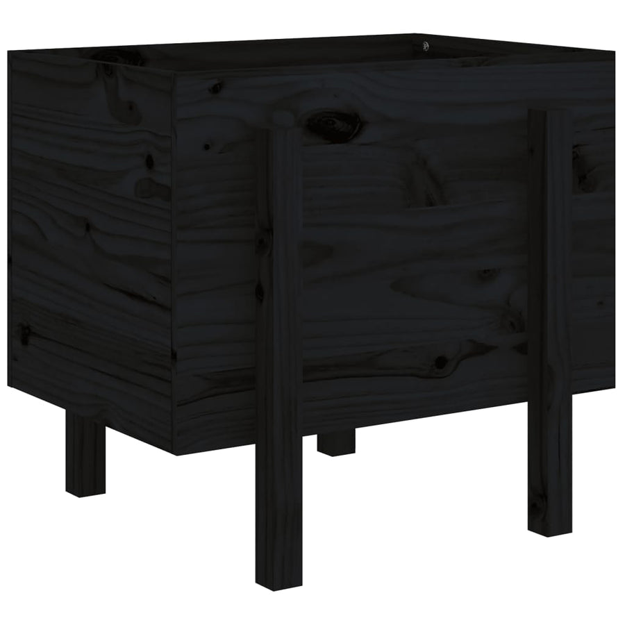 Plantenbak 62X50X57 Cm Massief Grenenhout Zwart