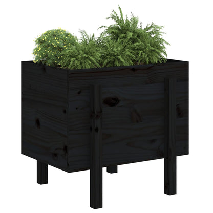 Plantenbak 62X50X57 Cm Massief Grenenhout Zwart