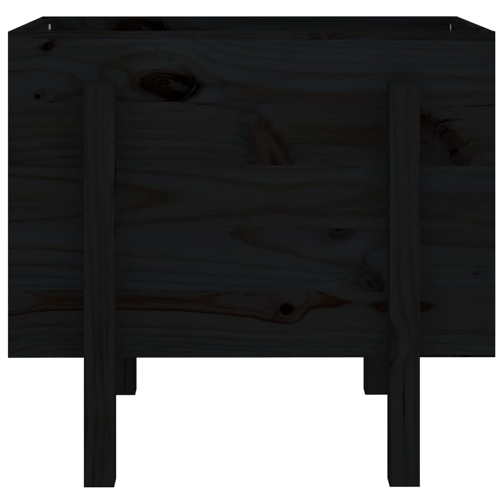 Plantenbak 62X50X57 Cm Massief Grenenhout Zwart