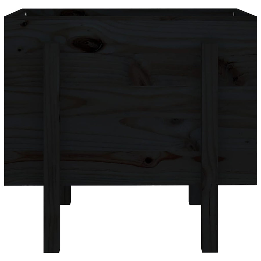 Plantenbak 62X50X57 Cm Massief Grenenhout Zwart