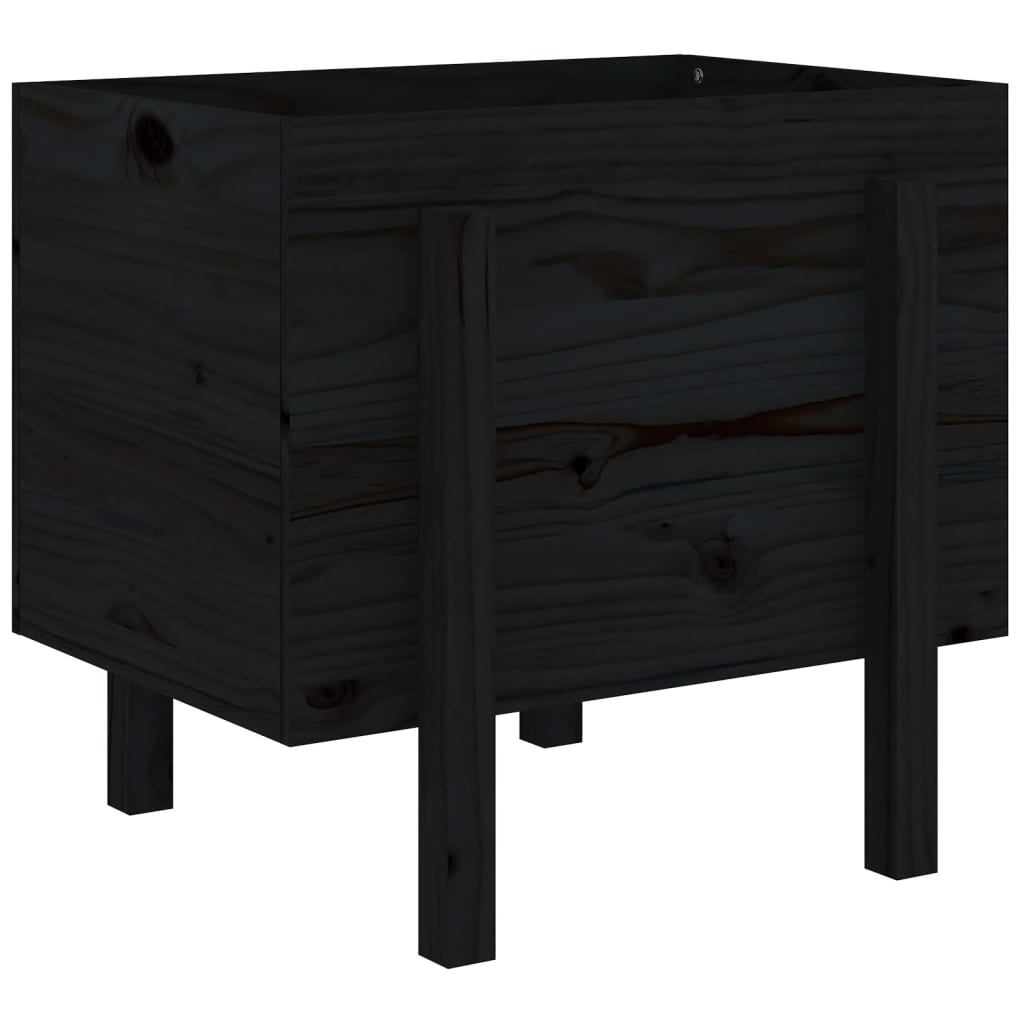 Plantenbak 62X50X57 Cm Massief Grenenhout Zwart