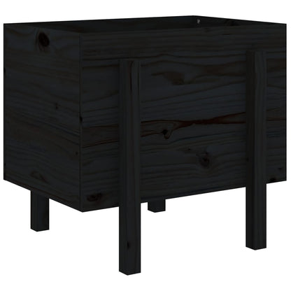 Plantenbak 62X50X57 Cm Massief Grenenhout Zwart