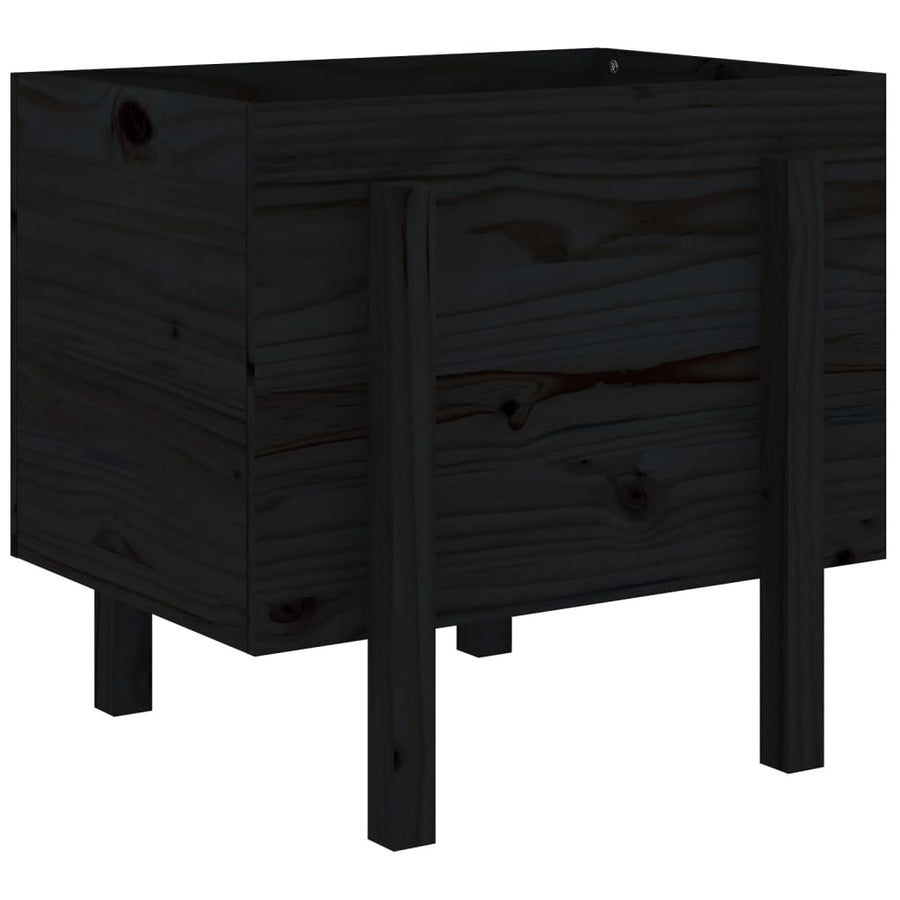Plantenbak 62X50X57 Cm Massief Grenenhout Zwart