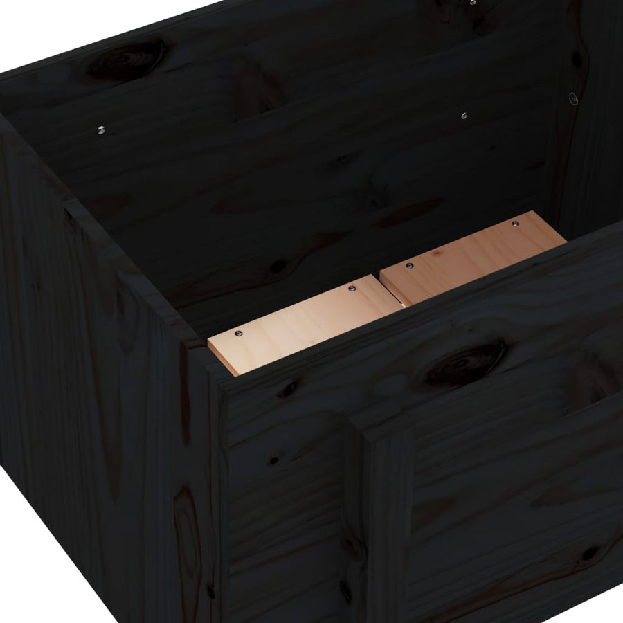 Plantenbak 62X50X57 Cm Massief Grenenhout Zwart