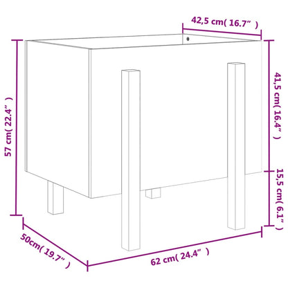 Plantenbak 62X50X57 Cm Massief Grenenhout Zwart