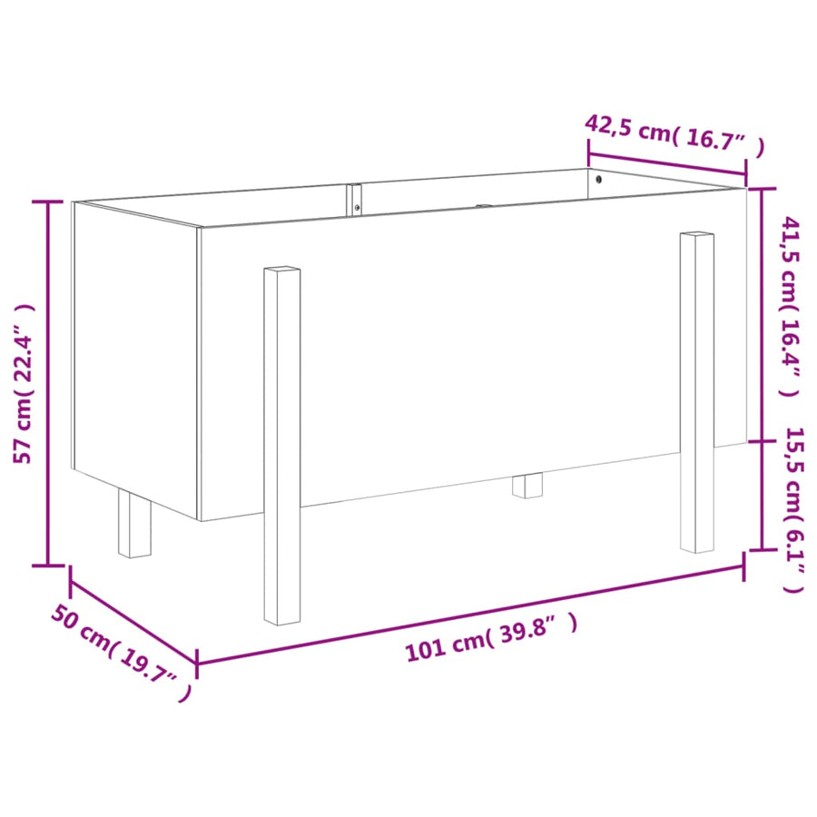 Plantenbak Verhoogd 101X50X57 Cm Massief Douglashout