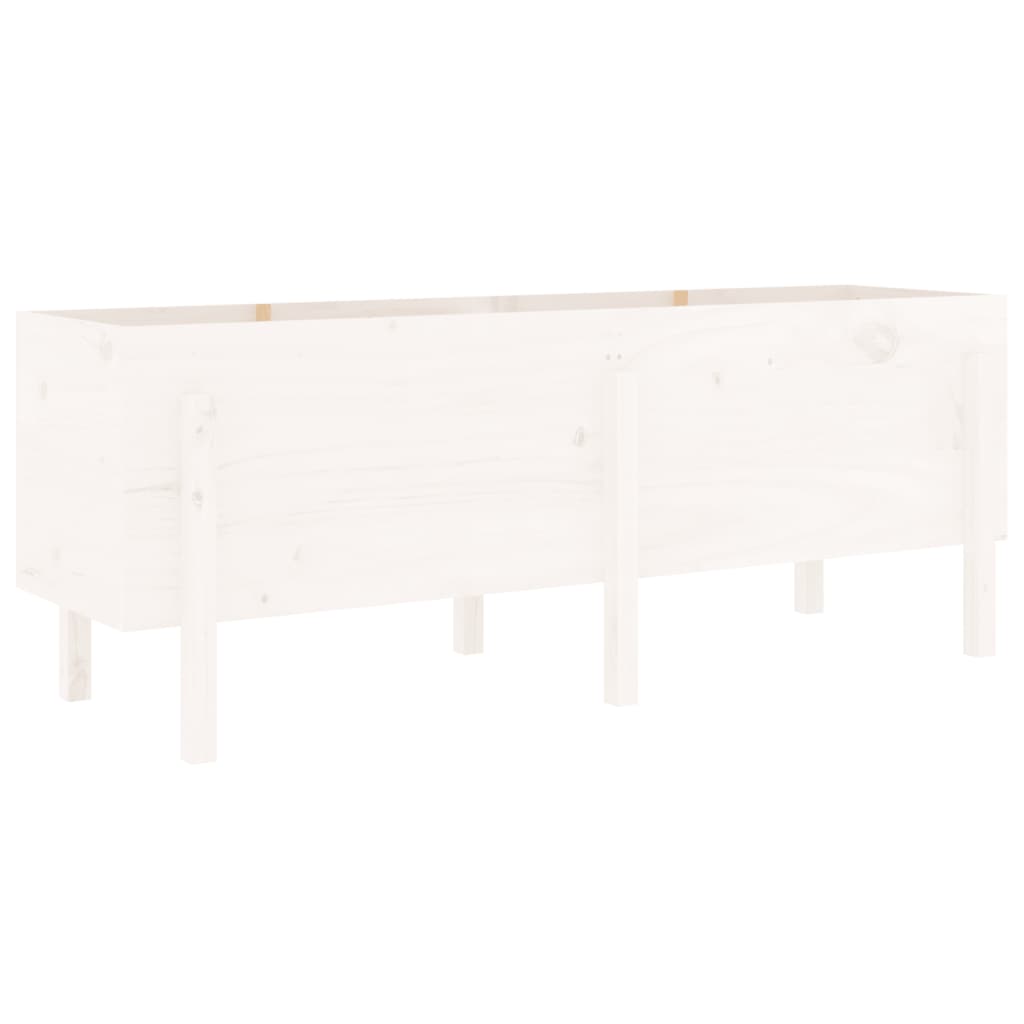 Plantenbak Verhoogd 160X50X57 Cm Massief Grenenhout Wit