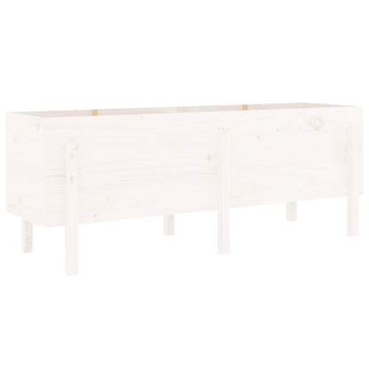 Plantenbak Verhoogd 160X50X57 Cm Massief Grenenhout Wit