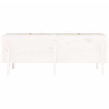 Plantenbak Verhoogd 160X50X57 Cm Massief Grenenhout Wit