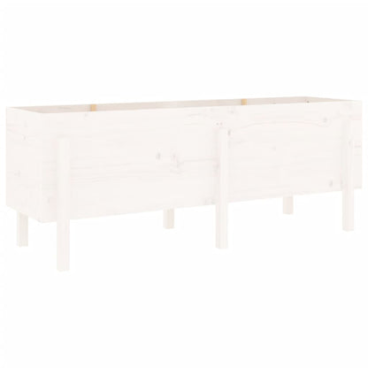 Plantenbak Verhoogd 160X50X57 Cm Massief Grenenhout Wit
