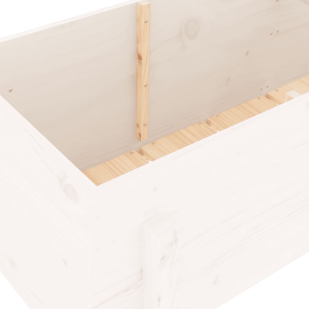 Plantenbak Verhoogd 160X50X57 Cm Massief Grenenhout Wit