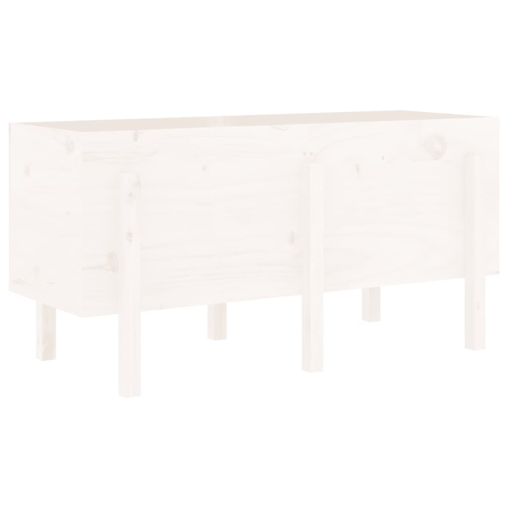 Plantenbak Verhoogd 121X50X57 Cm Massief Grenenhout Wit