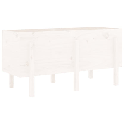 Plantenbak Verhoogd 121X50X57 Cm Massief Grenenhout Wit