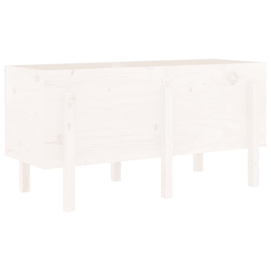 Plantenbak Verhoogd 121X50X57 Cm Massief Grenenhout Wit