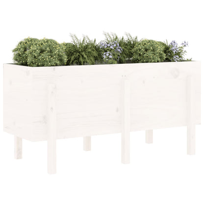 Plantenbak Verhoogd 121X50X57 Cm Massief Grenenhout Wit
