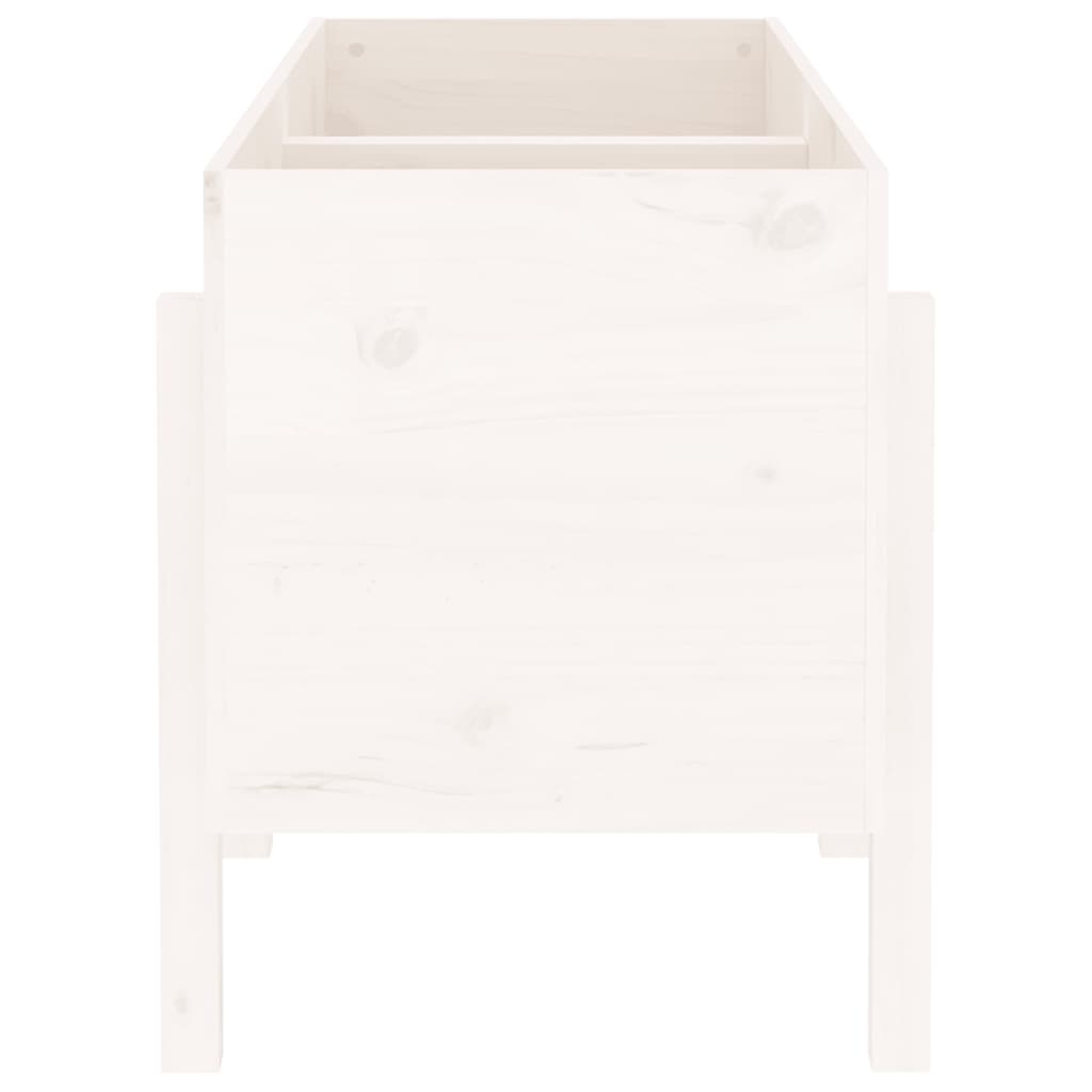 Plantenbak Verhoogd 121X50X57 Cm Massief Grenenhout Wit