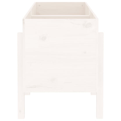 Plantenbak Verhoogd 121X50X57 Cm Massief Grenenhout Wit