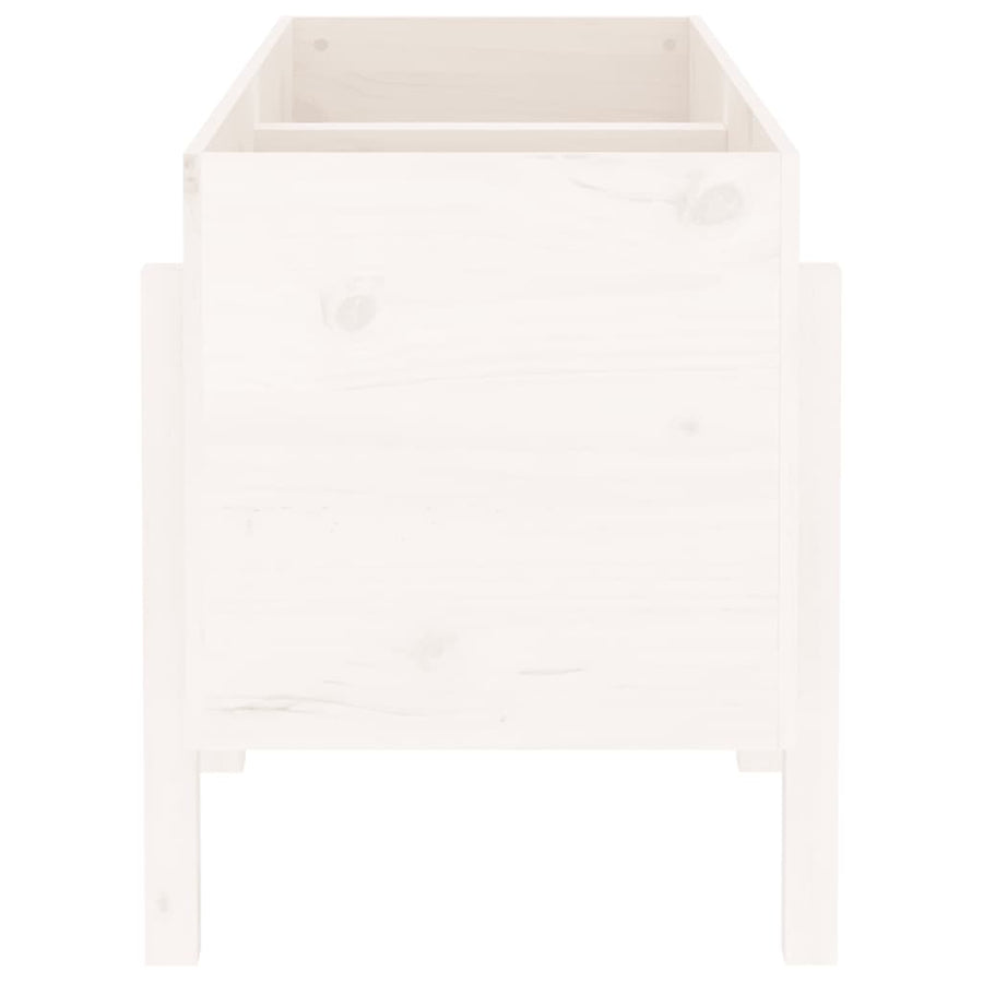 Plantenbak Verhoogd 121X50X57 Cm Massief Grenenhout Wit