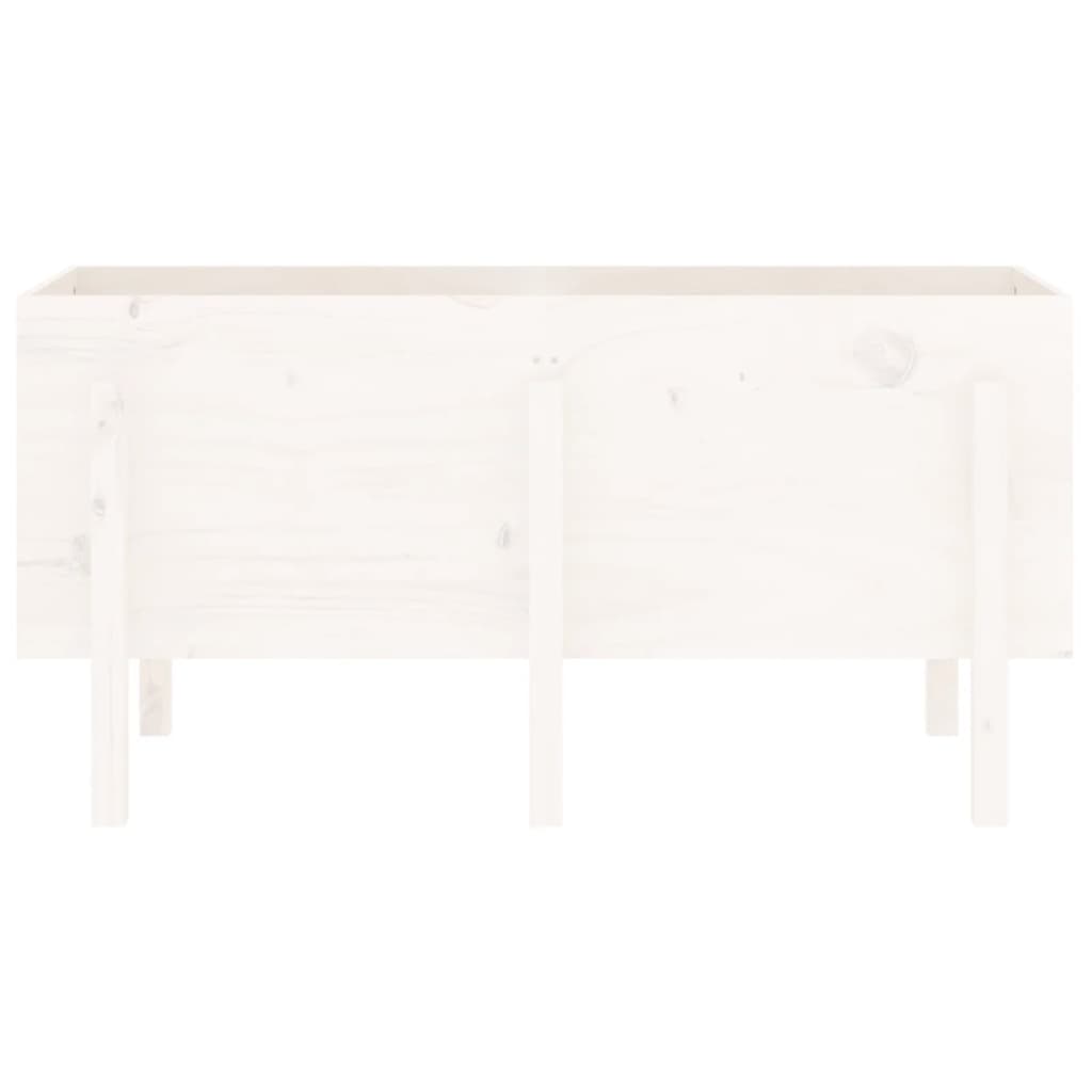 Plantenbak Verhoogd 121X50X57 Cm Massief Grenenhout Wit